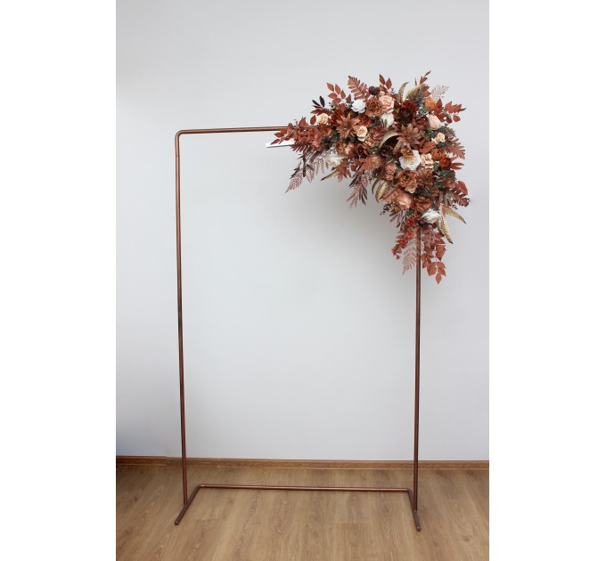 Flower Arch Arrangement in Cinnamon, Terracotta & Ivory | Faux Floral Archway for Wedding