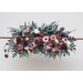 Flower Arch Arrangement in Navy Blue, Dusty Rose & Mauve | Faux Floral Archway for Wedding