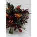 Protea calla lilies bouquet. Deep burgundy rust bridal bouquet. Hunter green bouquet. Wedding flowers. Silk flowers. Boho wedding.  5011