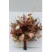 Wedding bouquets in cinnamon terracotta ivory colors. Bridal bouquet. Cascading bouquet. Faux bouquet. Bridesmaid bouquet. 0510