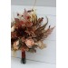Wedding bouquets in cinnamon terracotta ivory colors. Bridal bouquet. Cascading bouquet. Faux bouquet. Bridesmaid bouquet. 0510