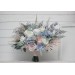 Wedding bouquets in dusty blue blush pink white colors. Bridal bouquet. Cascading bouquet. Faux bouquet. Bridesmaid bouquet. 0509-1