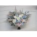 Wedding bouquets in dusty blue blush pink white colors. Bridal bouquet. Cascading bouquet. Faux bouquet. Bridesmaid bouquet. 0509-1