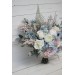 Wedding bouquets in dusty blue blush pink white colors. Bridal bouquet. Cascading bouquet. Faux bouquet. Bridesmaid bouquet. 0509-1