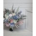 Wedding bouquets in dusty blue blush pink white colors. Bridal bouquet. Cascading bouquet. Faux bouquet. Bridesmaid bouquet. 0509-1