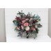 Wedding bouquets in navy blue dusty rose mauve colors. Bridal bouquet. Cascading bouquet. Faux bouquet. Bridesmaid bouquet. 5012