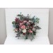 Wedding bouquets in navy blue dusty rose mauve colors. Bridal bouquet. Cascading bouquet. Faux bouquet. Bridesmaid bouquet. 5012