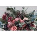 Wedding bouquets in navy blue dusty rose mauve colors. Bridal bouquet. Cascading bouquet. Faux bouquet. Bridesmaid bouquet. 5012