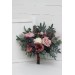Wedding bouquets in navy blue dusty rose mauve colors. Bridal bouquet. Cascading bouquet. Faux bouquet. Bridesmaid bouquet. 5012