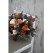 Wedding bouquets in rust burgundy  ivory colors. Bridal bouquet. Faux bouquet. Bridesmaid bouquet. 0007