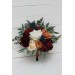 Wedding bouquets in rust burgundy  ivory colors. Bridal bouquet. Faux bouquet. Bridesmaid bouquet. 0007