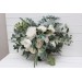 Wedding bouquets in whte and ivory colors. Bridal bouquet. Faux bouquet. Bridesmaid bouquet. White anemone bouquet. Classic wedding. 5013-3