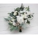 Wedding bouquets in whte colors. Bridal bouquet. Faux bouquet. Bridesmaid bouquet. White anemone bouquet. Classic wedding. 5013-1