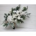 Wedding bouquets in whte colors. Bridal bouquet. Faux bouquet. Bridesmaid bouquet. White anemone bouquet. Classic wedding. 5013-1