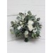 Wedding bouquets in whte colors. Bridal bouquet. Cascading bouquet. Faux bouquet. Bridesmaid bouquet. White anemone bouquet. Classic wedding. 5013-2