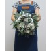 Wedding bouquets in whte colors. Bridal bouquet. Cascading bouquet. Faux bouquet. Bridesmaid bouquet. White anemone bouquet. Classic wedding. 5013-2