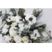 Wedding bouquets in whte colors. Bridal bouquet. Cascading bouquet. Faux bouquet. Bridesmaid bouquet. White anemone bouquet. Classic wedding. 5013