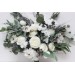 Wedding bouquets in whte colors. Bridal bouquet. Cascading bouquet. Faux bouquet. Bridesmaid bouquet. White anemone bouquet. Classic wedding. 5013