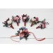 Wedding Boutonnieres & Wrist Corsage in Navy Blue, Dusty Rose & Mauve | Faux Flower Accessories