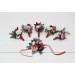 Wedding Boutonnieres & Wrist Corsage in Navy Blue, Dusty Rose & Mauve | Faux Flower Accessories