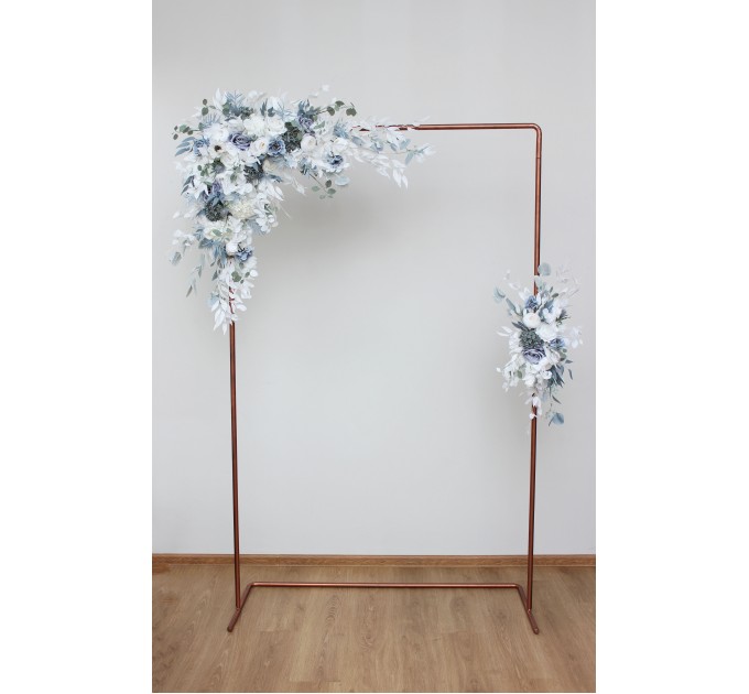  Flower arch arrangement in dusty blue white colors.  Arbor flowers. Floral archway. Faux flowers for wedding arch. 5015
