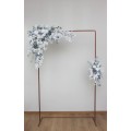  Flower arch arrangement in dusty blue white colors.  Arbor flowers. Floral archway. Faux flowers for wedding arch. 5015