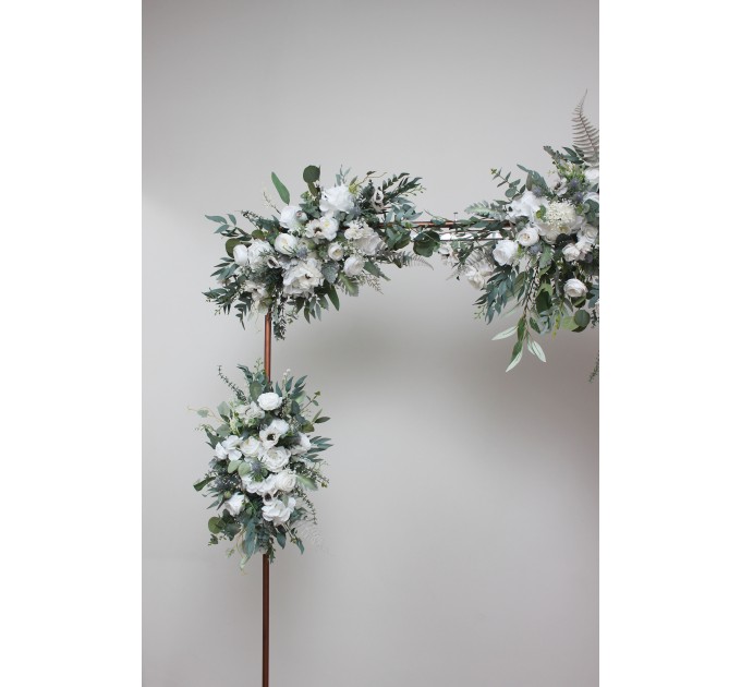 Flower arch arrangement in white color.  Arbor flowers. Floral archway. Faux flowers for wedding arch. 5013