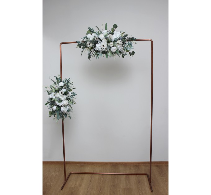  Flower arch arrangement in white color.  Arbor flowers. Floral archway. Faux flowers for wedding arch. 5013