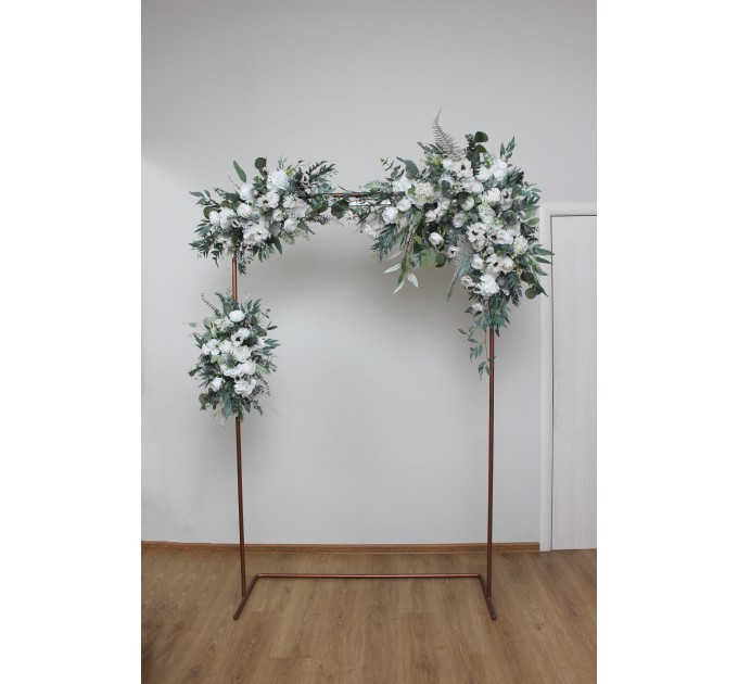  Flower arch arrangement in white color.  Arbor flowers. Floral archway. Faux flowers for wedding arch. 5013