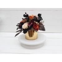 Halloween centerpiece. Table decor. Wedding flowers in box. 5014-1