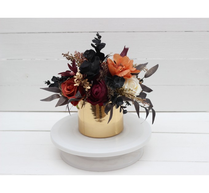 Halloween centerpiece. Table decor. Wedding flowers in box. 5014-1