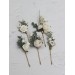  Set of 5  hair pins in  white color scheme. Hair accessories. Flower accessories for wedding.  5013