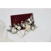 Set of 6 hair pins in white color scheme. Hair accessories. Flower accessories for wedding. 5013-p-1