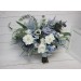 Wedding bouquet in dusty blue white colors. Bridal bouquet. Faux bouquet. Bridesmaid bouquet. 5015-1