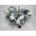 Wedding bouquet in dusty blue white colors. Bridal bouquet. Faux bouquet. Bridesmaid bouquet. 5015-1