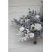 Wedding bouquets in dusty blue white colors. Bridal bouquet. Faux bouquet. Bridesmaid bouquet. 5015