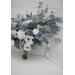 Wedding bouquets in dusty blue white colors. Bridal bouquet. Faux bouquet. Bridesmaid bouquet. 5015