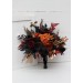 Wedding bouquets in burgundy black rust gold colors. Bridal bouquet. Faux bouquet. Bridesmaid bouquet. Gothic black wedding bouquet.5014-1