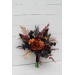 Wedding bouquets in burgundy black rust gold colors. Bridal bouquet. Faux bouquet. Bridesmaid bouquet. Gothic black wedding bouquet.5014-1