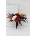 Halloween wedding bouquets in purple black rust gold colors. Bridal bouquet. Cascading bouquet. Faux bouquet. Bridesmaid bouquet. 5014