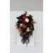 Halloween wedding bouquets in purple black rust gold colors. Bridal bouquet. Cascading bouquet. Faux bouquet. Bridesmaid bouquet. 5014