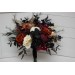 Halloween wedding bouquets in purple black rust gold colors. Bridal bouquet. Cascading bouquet. Faux bouquet. Bridesmaid bouquet. 5014