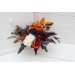 Halloween wedding bouquets in purple black rust gold colors. Bridal bouquet. Cascading bouquet. Faux bouquet. Bridesmaid bouquet. 5014