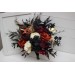 Halloween wedding bouquets in purple black rust gold colors. Bridal bouquet. Cascading bouquet. Faux bouquet. Bridesmaid bouquet.Gothic black wedding bouquet. 5014