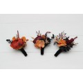 Halloween Wedding Boutonniere | Faux Flower Accessories for Halloween Theme
