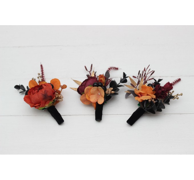 Halloween Wedding Boutonniere | Faux Flower Accessories for Halloween Theme