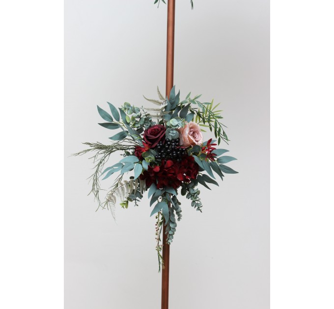 The Flower Arch Arrangement in Burgundy & Beige | Faux Floral Archway for Wedding