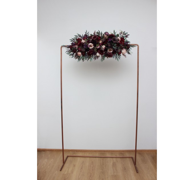  Flower arch arrangement in purple burgundy beige black colors.  Arbor flowers. Floral archway. Faux flowers for wedding arch. 5016
