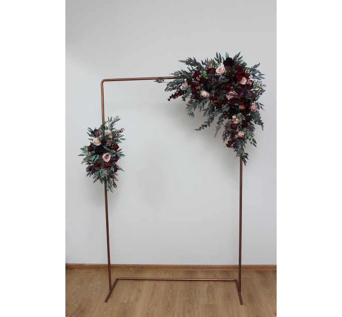  Flower arch arrangement in purple burgundy beige black colors.  Arbor flowers. Floral archway. Faux flowers for wedding arch. 5016
