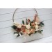 Flower hoop orange rust peach colors. Alternative bridesmaid bouquet. 5017